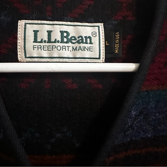 VTG LL Bean Mens Aztec USA Made Western Full Zip Chore Woolen Stripe Vest Sz L - Picture 2 of 7